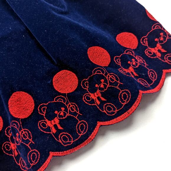 Vintage Violet Rose & Company Dress Baby Girl Size 12m Velvet Bear Balloon Party - Picture 3 of 5